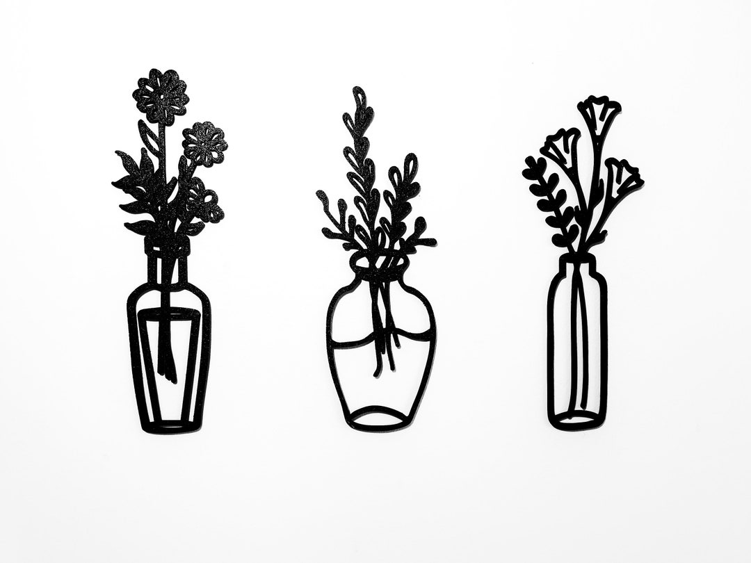 3 Pieces Flower Wall Decor, 3D Printed Wall Sculpture Garden Wall Art