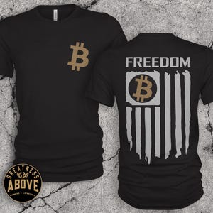 Bitcoin American Flag T-Shirt: Crypto Freedom Tee, Bella + Canvas