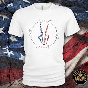 Patriotic Peace Sign T-Shirt: USA Flag Graphic Tee