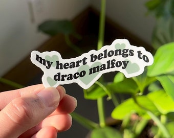 My Heart Belongs to Draco Sticker, Dramione Sticker, Dramione Fanfic, Fanfiction Reader, AO3, Book Lovers Sticker, Dramione Book Club
