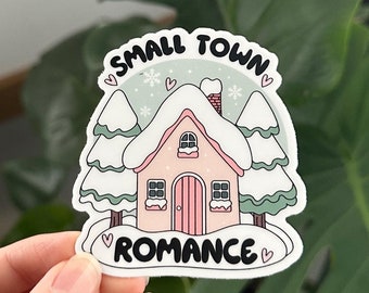 Small Town Winter Romance Sticker, Cute Seasonal Book Lovers Sticker, Kindle Sticker, Kobo Sticker, Bookmas, Book Tropes, Romance Reader