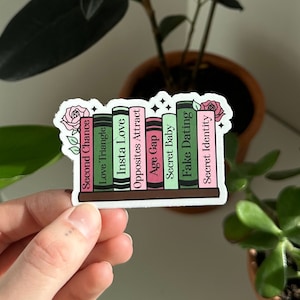 Romance Tropes Book Shelf Sticker, Reading Trope Stickers, Kindle Sticker, Second Chance Romance, Fake Dating, Book Lover