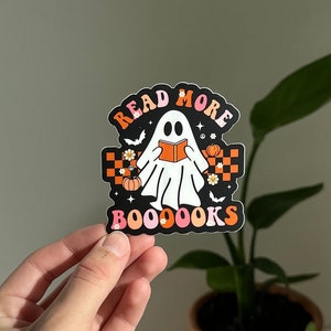 Read More Boooooks Sticker, Fall Reading Sticker, Kindle Sticker, Halloween Bookish Sticker, Ghost Autumn Reader Sticker, Ghostie Reader