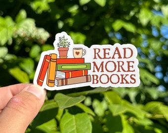 Read More Books Sticker, Bookish Sticker, Reading Sticker, Books and Coffee, Bookish Art, Kindle Stickers, Book Lovers Collective, Book Love