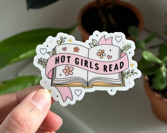 Pegatina de chicas calientes que leen libros, pegatina de lectora de romance, pegatina de amantes de los libros, pegatina linda de Kindle, me encantan los libros, pegatina de lectura