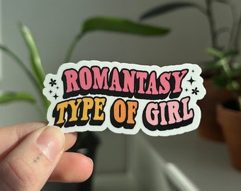 Romantasy tipo de pegatina de niña, lector de fantasía romántica, pegatina de libro, pegatina de lectura, pegatina de libro lindo, pegatina de Kindle, los libros son mágicos