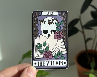 Naklejka Tarot Złoczyńca, Naklejka Mroczny Romans, Miłośnik Złoczyńców, Naklejka Książkowa, Naklejka Miłośnicy Książek, Moralnie Szarzy Mężczyźni, Naklejka Kindle