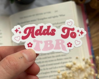 Voegt toe aan TBR-sticker, Kindle-sticker, leuke leesgrage sticker, leessticker, boekenleggers, boekenliefhebberscollectief, eindeloze TBR