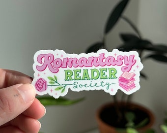 Romantasy Reader Society Sticker, Romance Fantasy Reader, Cute Bookish Sticker, Reading Sticker, Kindle Sticker, Book Lovers Collective