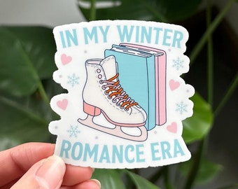 Sticker in mijn winterromantiek tijdperk, sportromantiek tijdperk, leesgrage sticker, hockeyromantiek trope, schattige Kindle-sticker, cadeau boekenliefhebbers