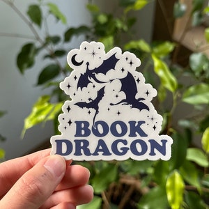 Book Dragon Sticker, Romantasty Sticker, Reading Sticker, Dragon Book Sticker, Kindle Sticker, Fantasy Readers, Book Lovers