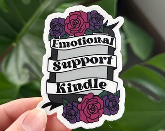 Emotional Support Kindle Sticker, Book Lovers Sticker, Cute Bookish Sticker, Kindle Sticker, Romance Reader
