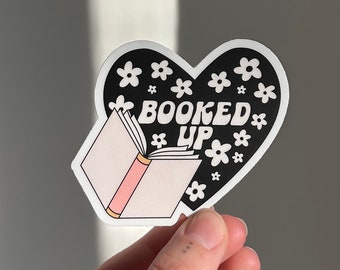 Booked Up Heart Sticker, Book Lovers Sticker, Reading Sticker, Kindle Sticker, Book Lovers Collective, I Love Books, Romance Reader