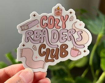 Cozy Readers Club Sticker, Cute Autumn Bookish Sticker, Fall Reader Sticker, Kindle Stickers, Book Lovers Collective, Cozy Book Girlie