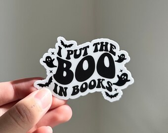 I put the boo in books ghostie sticker, Fall Reading Sticker, Kindle Sticker, Halloween Bookish Sticker, Cute Ghost Autumn Reader Sticker