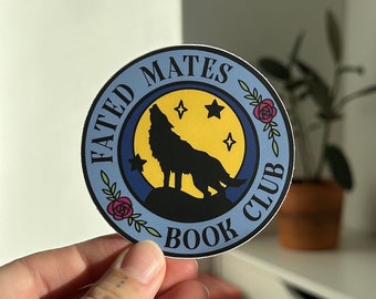 Etiqueta engomada del club de lectura de Fated Mates, pegatinas de tropo de libros, pegatina de libro, pegatina de amantes de los libros, pegatina de lector de romance, pegatina de Kindle