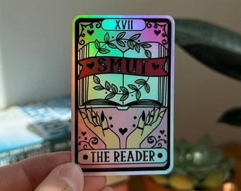 Der Smut Reader Holografischer Tarot Kartenaufkleber, Smut Liebhaber, The Reader Sticker, Buchliebhaber Geschenk, Smut Sticker, Bookish Sticker, Romance