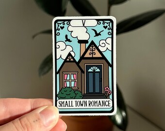 Small Town Romance Tarot Sticker, Romance Reader Sticker, Book Lovers Sticker, Cute Bookish Sticker, Kindle Sticker, Book Tropes