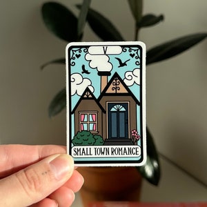 Small Town Romance Tarot Sticker, Romance Reader Sticker, Book Lovers Sticker, Cute Bookish Sticker, Kindle Sticker, Book Tropes
