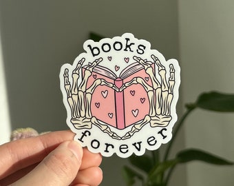 Books Forever Sticker, Cute Bookish Sticker, Reader Sticker, Kindle Sticker, Book Lovers Collective Sticker, I Love Books and Reading