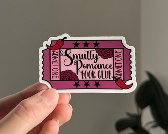 Klistermärke för Smutty Romance-bokklubben "En biljett till en"-klistermärke, Smut Lover-klistermärke, Bokälskare-klistermärke, Kryddiga böcker-klistermärke, Kindle-klistermärke, Bokälskare