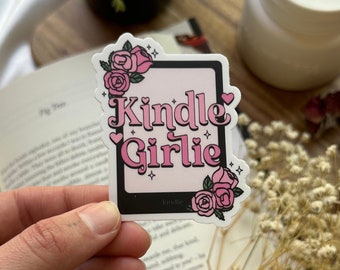 Kindle Girlie Sticker, Book Lovers Sticker, Pink Bookish Sticker, Book Lovers Collective, Book Sticker, Cute Kindle Sticker, Reading Gift