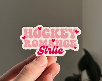 Sticker hockey romantiek girlie, sport romantiek tijdperk, schattige leesgrage sticker, reader sticker, Kindle sticker, boekenliefhebbers collectief