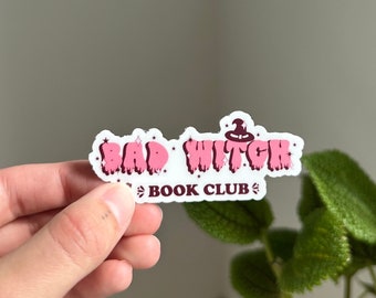 Bad Witch Book Club Sticker, Bookish Sticker, Fall Reading Sticker, Cute Kindle Sticker, Halloween Bookish Sticker, Autumn Reader Sticker