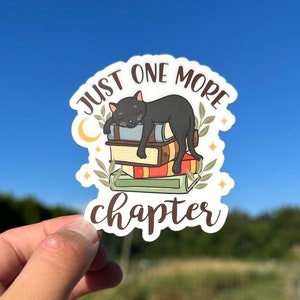 Nur noch ein Kapitel, Katzenaufkleber, Buch besessen, Bücherwurm, niedlicher Leseaufkleber, noch eine Seite, Buchliebhaber, Kindle Aufkleber