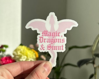 Magic, Dragons and Smut Sticker, Smut Lover Sticker, Bookish Sticker, Spicy Books Sticker, Kindle Sticker, Book Lover, Romantasy Reader
