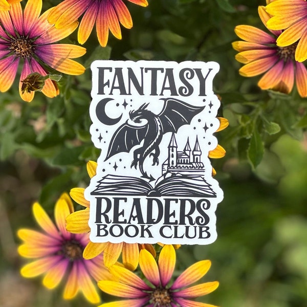 Fantasy Readers Book Club Sticker, Romance Fantasy Reader, Bookish Sticker, Reading Sticker, Dragon Book Sticker, Romantasy, Kindle Sticker