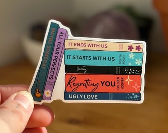 Colleen Hoover Book Stack Sticker, It Ends With Us Sticker, CoHo Sticker, Ugly Love Sticker, CoHo Books, Verity Sticker, All Your Perfects