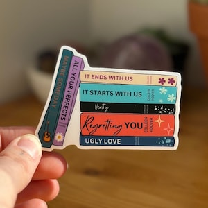Colleen Hoover Book Stack Sticker, It Ends With Us Sticker, CoHo Sticker, Ugly Love Sticker, CoHo Books, Verity Sticker, All Your Perfects