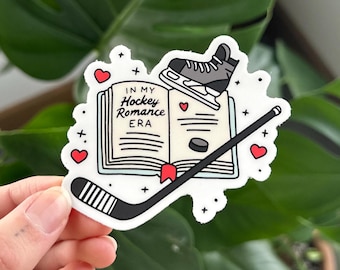 In My Hockey Romance Era Sticker, Book Lovers Sticker, Cute Bookish Sticker, Book Tropes, Sports Romance, Kindle Sticker, Romance Reader