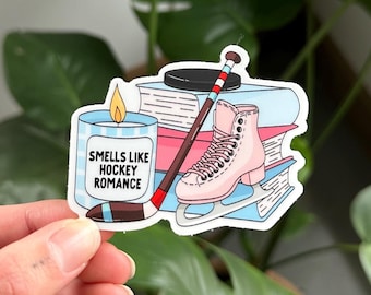 Smells Like Hockey Romance sticker, sport romantiek tijdperk, leesgrage sticker, reader sticker, boekenliefhebbers cadeau, boekenliefhebbers collectief
