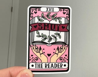 The Smut Reader Tarot Card Sticker, The Reader Tarot, Smut Lover, The Reader Sticker, Book Lovers Gift, Smut Sticker, Bookish Sticker