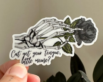 ¿El gato tiene tu lengua, ratoncito? Pegatina, Haunting Adeline H.D. Etiqueta engomada de Carlton, Zade Meadows, etiqueta engomada del romance oscuro, etiqueta engomada de Booktok