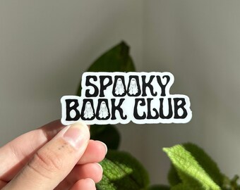 Spooky book club sticker, Bookish Sticker, Fall Reading Sticker, Kindle Sticker, Halloween Bookish Sticker, Cute Ghost Autumn Reader Sticker