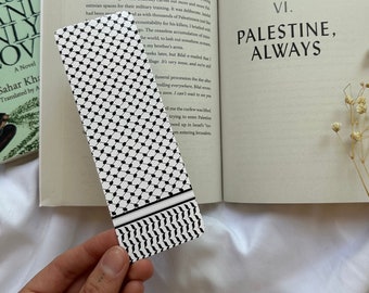 Keffiyeh Palestine Bookmark, 100% of proceeds donated to families evacuating Gaza, Readers for Palestine, Book Lovers Palestine Fundraiser