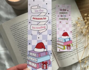 Tis the season to be reading Bookmark, Bookish Xmas, Book Lover, Bookworm Gifts, Winter Vibes, Bookmas, Cozy Season, Holiday Book Stack