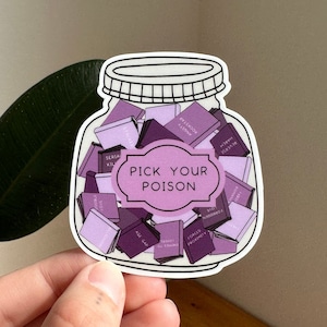 Elige tu pegatina de tropos de libros venenosos, enemigos de los amantes, diferencia de edad, amor prohibido, Haram inverso, proximidad forzada, romance multimillonario