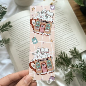 Bookstore Mug Bookmark, Winter Bookmark, Cute Holiday Bookmark, Pattern Bookmarks, Pretty Bookmarks, Book Lovers, Reader Gifts