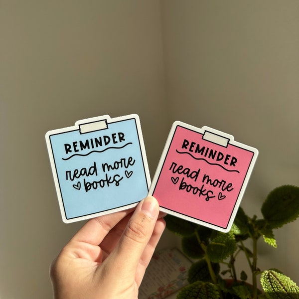 Reminder: Read More Books Sticker, Bookish Sticker, Reader Sticker, Cute Kindle Sticker, Read More Books Sticky Note, Bookish Sticker