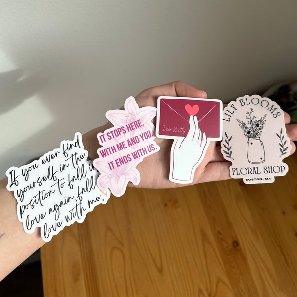 Colleen Hoover Sticker Bundle Pack, Het eindigt bij ons Stickers, Herinneringen aan hem Sticker, Lily Bloom Sticker, Atlas Corrigan, CoHo Stickers