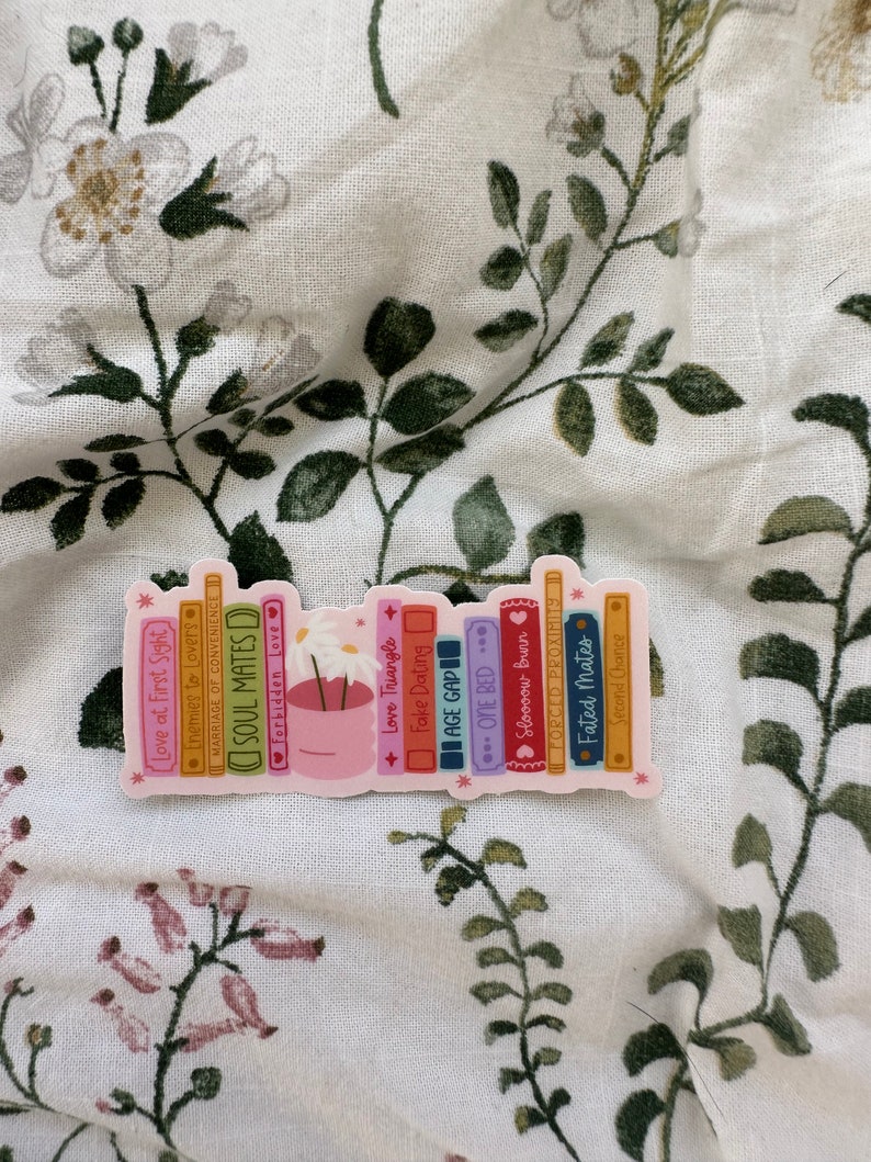 Book Tropes Book Stack Sticker, Reading Trope Stickers, Kindle Sticker, Enemies to Lovers, Slow Burn, Fated Mates, One Bed Trope, Book Lover image 3