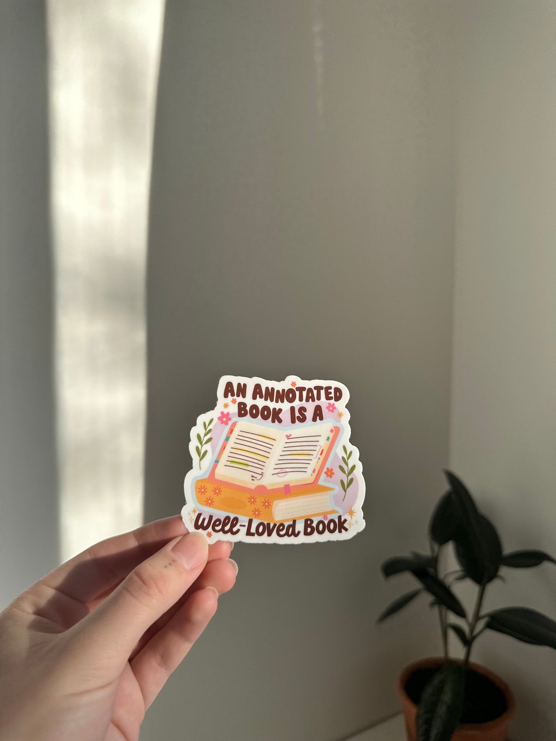 An Annotated Book is a Well-loved Book Sticker, Reading Trope Stickers ...