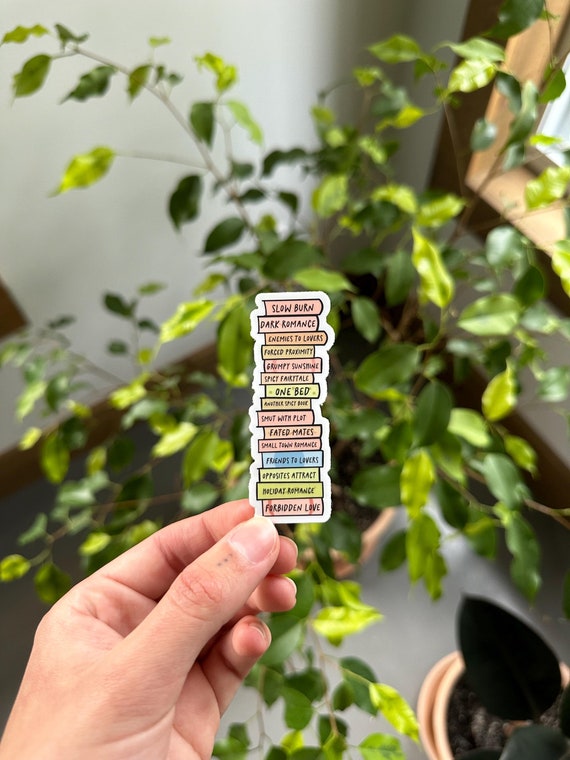 Book Tropes Book Stack Sticker, Reading Trope Stickers, Kindle Sticker, Enemies to Lovers, Slow Burn, Fated Mates, One Bed Trope, Book Lover