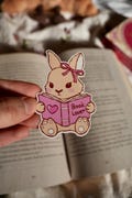 Book Lover Bunny Reading Sticker product logo
