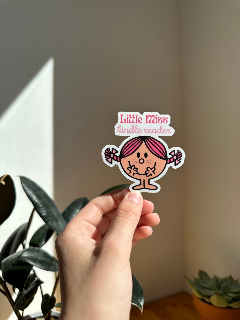 Little Miss Kindle Reader Sticker, Kindle Lover, Kindle Stickers, Reading Sticker, Book Lovers Sticker, Cute Bookish Sticker image 4