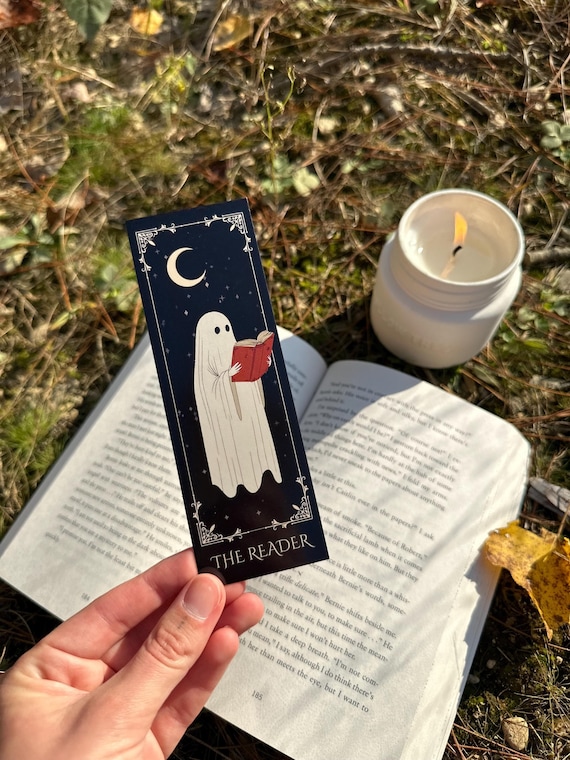 The Reader Ghost Bookmark, Ghostie Reading, Ghost Reader Tarot, Bookworm Gifts, Cozy Vibes Bookmark, Spooky Bookmark, Bookish Love